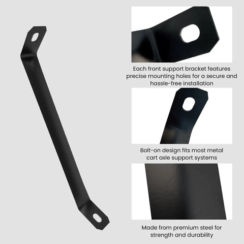 Beefy Front Support Axle Brackets For Utility Carts And Wheelbarrows Replacement Mounts Heavy Duty Steel with mounting holes