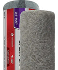 Badass 72 Pack of 18 Inch by Quarter Inch Nap Epoxy Glide Roller Covers with Dark Gray Shed Resistant Fabric view close-up of roller cover sleeve.