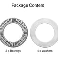Two Sets Thrust Needle Roller Bearings With Washers NTA1625 2TRA Heavy Duty Chrome Steel Needles for Machinery Package
