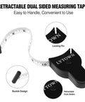 Two Pack 60 Inch Body Measuring Tape Retractable for Body Measurements and Fitness with Locking Pin and Buckle Design