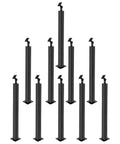 Matte Black Staircase Spindles With Complete Hardware Kit Holeless Iron Railing Posts For Modern Vintage Homes stacked vertically.