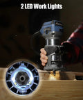 Compact Wood Router With Fixed Base And Edge Guide For Precise Edges, 6.5 Amp Power, 1.25 HP, LED lights during operation