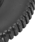 Close-up of non slip rubber feet floor protectors for tables and furniture, heavy duty durable table leg caps with secure screw install.
