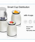 Fully Automatic Yogurt Maker With Stainless Steel Inner Tank And Precision Heating Delivers No Sweat Fresh Dairy Creations Daily For Any Modern Kitchen Setup with four glass cups toped with fruits.