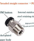 Nickel-plated copper 20Pcs PTFE Tube Connectors For 4mm Bowden Tubing Push To Connect Quick Fittings Tool Free Adapter
