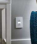 Screwless Wall Plate for Decorator Rocker Outlets 1 Gang White Modern Low Profile No Fuss Snap On Installation Durable Polycarbonate Construction Scratch Dent Crack Resistant on wall