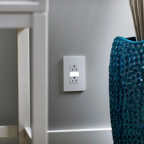 Screwless Wall Plate for Decorator Rocker Outlets 1 Gang White Modern Low Profile No Fuss Snap On Installation Durable Polycarbonate Construction Scratch Dent Crack Resistant on wall