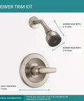Single-Handle Shower Faucet Trim Kit With Single Spray Touch-Clean Shower Head Brushed Nickel Finish Valve Not Included Fits Peerless Tub And Shower Valves Rough-In Easy Clean Rubber Nozzles No-Fuss Modern Bathroom Upgrade