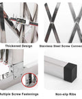 Heavy Duty Mobile Folding Security Gate Smooth Rolling Stainless Steel Access Control Barrier close-up of thickened design and screw connections