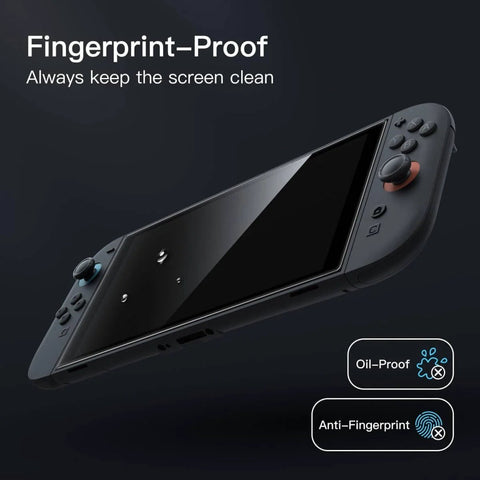 Nintendo Switch 2 2025 Screen Protector 9H Tempered Glass No Fuss Easy Install Tool Ultra Clear HD Clarity installed view