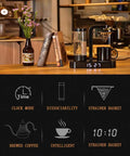 Automatic Coffee Machine With Detachable Water Tank That Doubles As A Drinking Cup One Touch Operation Auto Shutoff Cool Blue Indicator Light Anti Dry Heating Perfect For Home Use And Sharing Pot on kitchen counter