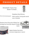 Detailed view of Heavy Duty Electric Chocolate Fountain Machine With Four Tiers For Quick Smooth Flow, showcasing 304 stainless steel components.