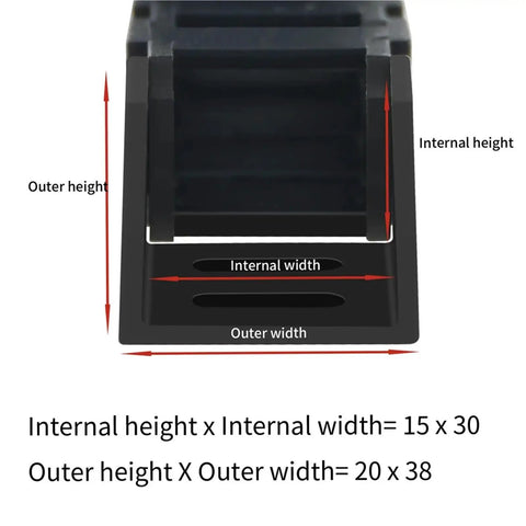High Speed Silent Plastic Nylon Cable Management Chain For Industrial Machines detail with internal and external dimensions 15x30, 20x38.