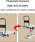 Heavy Duty Hydraulic Electric Scissor Lift Table And 300Kg Mobile Platform Cart With Adjustable Height for easy storage and stability.