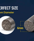 Close-up view of 6mm Heavy Duty Foam Backer Rod For Concrete Crack Filling showing diameter measurement and texture.
