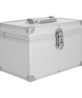Silver Aluminum Tool Box With Double Layer And Large Inner Compartment Lightweight And Versatile Carrying Case For Field Work And Outdoor Use