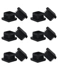 12 Pack 1 Inch 1x1 Square Tube End Caps Plastic Plugs For Square Tubing Black Durable Fitting arranged in pairs
