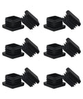 12 Pack 1x1 Inch Square Tube End Caps Plastic Plugs Black For 1 Inch Square Tubing Fits Wall Thickness 0.039 To 0.098 Inch