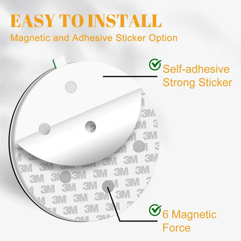 Rotating Privacy Door Sign For Offices No Fuss Do Not Disturb Out Of Office Please Knock In A Meeting Working Remotely And Back Soon 6 Inch Black With Easy Switch Between Six Modes showing magnetic and adhesive install options