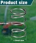 Six Pack Trimmer Replacement Springs For 29550 Model Weed Eater Outdoor Lawn Tools Durable Steel Spare Parts Compatible With 678749001 Ideal For Quick Repairs And Extra Replacement Keeps Your Trimmer Running Smooth close-up of a steel spring showing size dimensions.