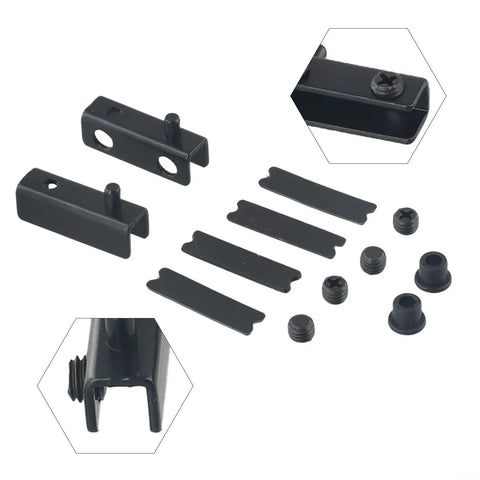 2 Pack Glass Door Hinges No Drill Stainless Steel Pivot Swivel For 5 To 6mm Glass With Rubber Cushions Black Ideal For Cabinets Bookcases And Wine Displays Easy Install Rust Resistant components