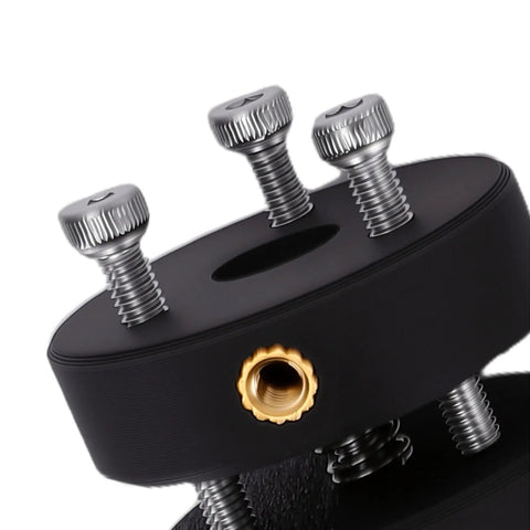 Close-up of Newtonian Reflector Telescope Mount With ABS Iron Rod Holder showing screws and metal construction.