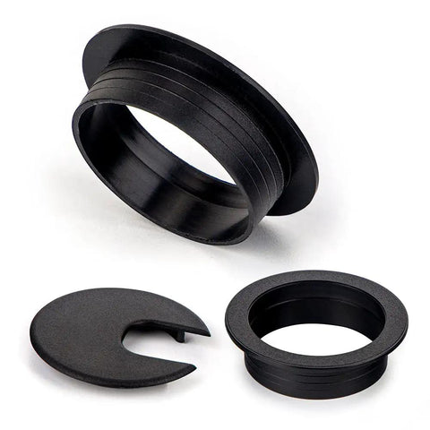 20 Pack 2 Inch Round Plastic Desk Grommets Black Cable Hole Covers PC Desk Cables Wire Management Office Desks TV Stands Tabletops Durable Pro Grade Easy Install black ABS desk grommet set