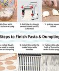 Versatile Heavy Duty Electric Noodle Machine Make Fresh Spaghetti Lasagna And Linguine No Fuss Adjustable Dough Roller instructional steps.