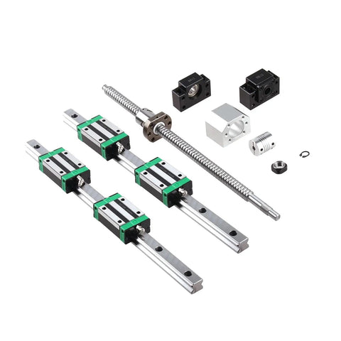 Sick Precision Linear Guide Rail Kit With Two HGR20 Square Rails Four HGH20CA Slides Carriage Plus SFU1605 Ball Screw, CNC kit parts layout