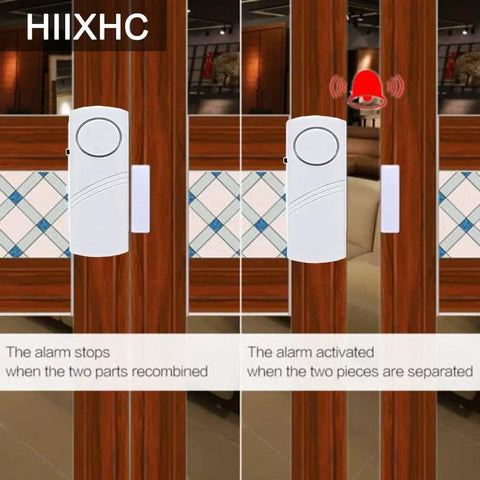 Personal Security Window And Door Alarm Bell Wireless Sensor System Pack Of 10 for home protection showing activation and deactivation state