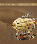 Steampunk Airship Model Kit For Grownups Dual Layer Zeppelin With Gear Driven Mechanical System DIY Building Blocks Set