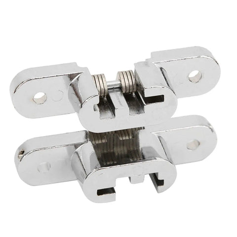 Concealed Cabinet Door Hinge Set, Heavy Duty Zinc Alloy, Silver Finish, Soft Close, Internal Roller Track, Large Size, 2 Units