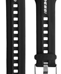 Silicone Wristband Replacement For Dive Computers Black Strap Durable Elastic Watch Band showing front and buckle