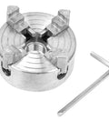 Heavy Duty 4 Jaw Independent Mini Lathe Chuck Forged From Premium Zinc Alloy, compact design with hex key included.