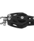 Tank Tough Nylon Pulley Block With Bearing Marine Grade Heavy Duty Wheel for boat rigging and gym cable systems, side view