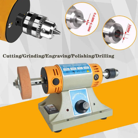 DIY Jewelry Buffing Polisher Kit For Bench Use Pro Grade Electric Lathe Grinder With Adjustable Speed Up To 10,000 RPM
