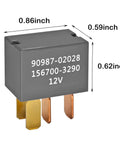 12V DC 30A 4 Pin Automotive Relay Pack Of 2 For Toyota Vehicles 1997 And Up Direct Replacement With OEM-Quality Performance, 0.86in relay close-up
