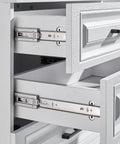 Heavy Duty Stainless Steel Drawer Slides With 3 Fold Full Extension And Ball Bearing Runners, Side Mount on white cabinet