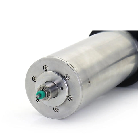 Professional Grade Beast 1.8KW Spindle Motor With Automatic Tool Change For CNC Router close-up view of motor's front with silver finish.