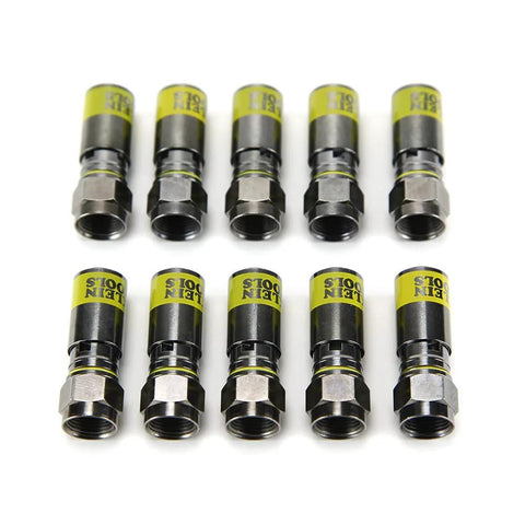 Klein Tools VDV812-606 F-connector for RG6/6Q coax, universal compression, male, 10-pack