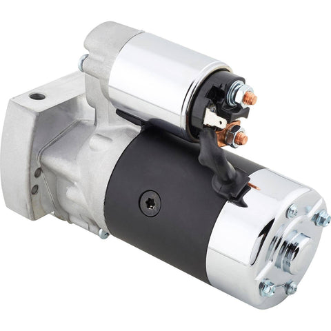 Beefy High Torque LS Mini Starter with clockable design, billet mounting block, and steel gears for 4.8 5.3 6.0 6.2L LS engines.