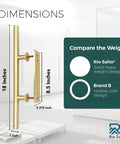 18 Inch Brushed Brass Vintage Gold Barn Door Handle Kit With Solid Aluminum Pulls for Closet and Sliding Doors