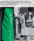 Close-up of electric pallet jack truck oil pump showcasing galvanized layer, integrated sealing ring, and rust resistance.