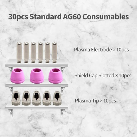 Plasma Cutter Consumables Kit For Primeweld CUT50 CUT50DP CT520 CT520DP And AG-60 Torch Includes 10 Nozzles 10 Electrodes