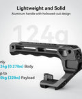 Lightweight NATO Top Handle for DSLR Camera Cages with Quick Release, aluminum body, ergonomic design, up to 10kg load