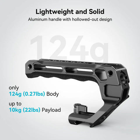 Lightweight NATO Top Handle for DSLR Camera Cages with Quick Release, aluminum body, ergonomic design, up to 10kg load