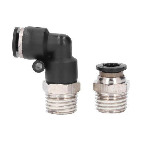 Check Out This Badass Pneumatic Fittings Kit With Push Lock Air Hose Connectors That Crush High Pressure Up To 145Psi For All Your PU PA PE PVC Pipes In Dope Industrial Setups Today, black elbow fittings
