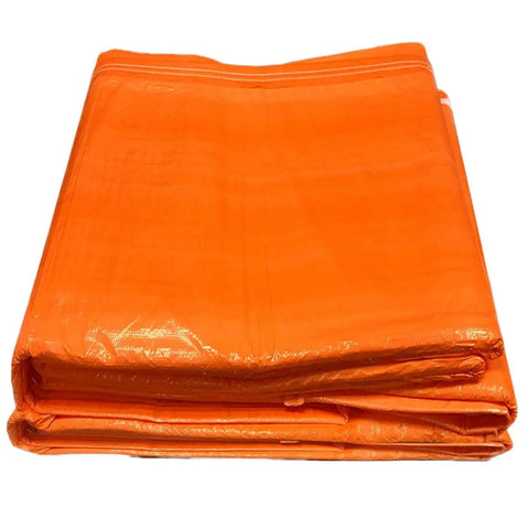 Folded Heavy Duty Insulated Concrete Curing Blanket Cover 6x24 Foot With Foam Core And 8x8 Poly Outer Weave PE Coated Tarp Orange