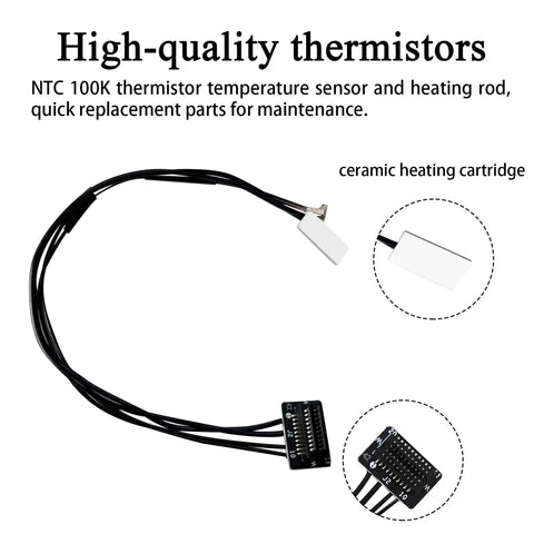 P2S Heating Assembly Kit for Bambu Lab 3D Printer With Ceramic Zirconia Heat Insulation Block Heater Cartridge Thermistor Sensor