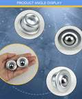 Hella Durable Stainless Steel Roller Balls 10 Pack Universal Swivel Casters displaying smooth rotation ball bearings in hand.